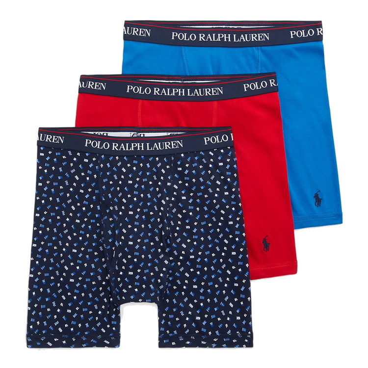 CLASSIC FIT COTTON ボクサーブリーフ 3PK [バージフラッグ/RL2000レッド/ボイゼンベリー]【NCBBP3-FHA1】