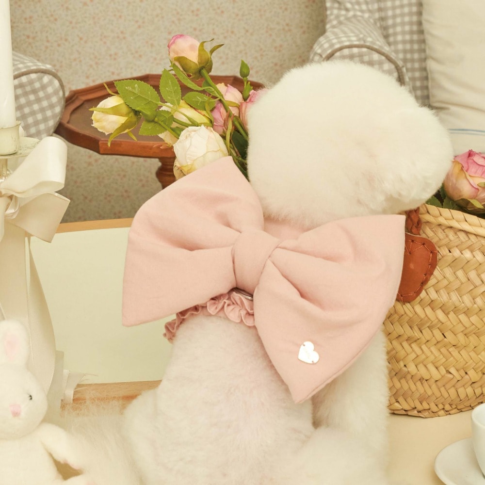 meaningless　ミーニングロス ハートリボンハーネス　韓国　大人気　ペット服　公式　正規品取扱店　犬服　ハーネス　首輪