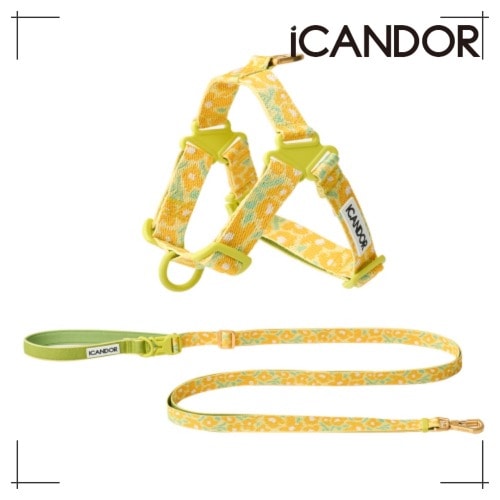 ペット セット No full harness + Leash_Big Fish Yellow ペット用品 犬用グッズ