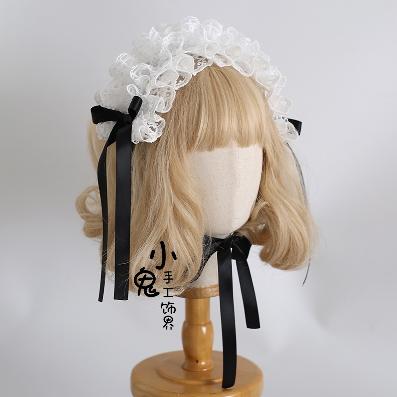 【1点ご購入 で10点プレゼントいたします】マルチカラーロリータエレガントホワイトブラックヘアバンド甘い髪飾りレースの髪飾り