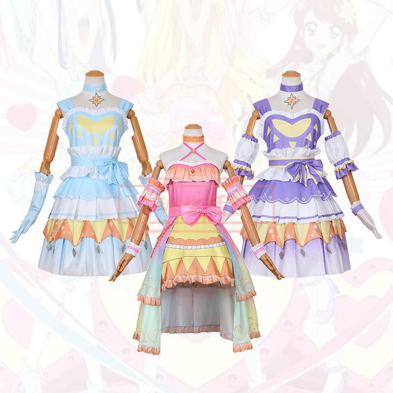 【新品開催 即納】アイカツアイドルカツドウ霧矢あおい 星宮 いちご 紫吹 蘭 コスプレ衣装 コスチューム 演出服 アニメ ゲーム ハロウィン cosplay 変装