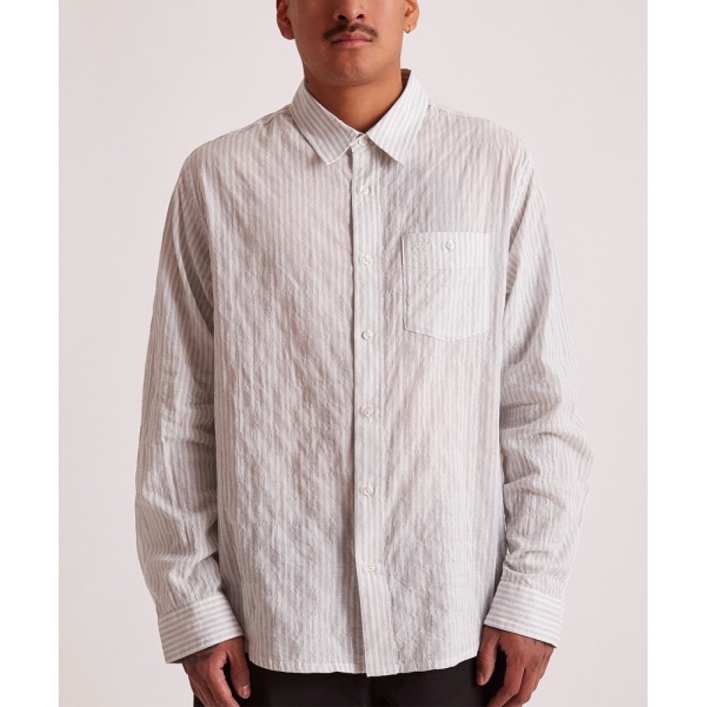 SATURDAYS NYC (M) ルイチェックロングスリーブシャツアイボリールイスチェック LS シャツアイボリー