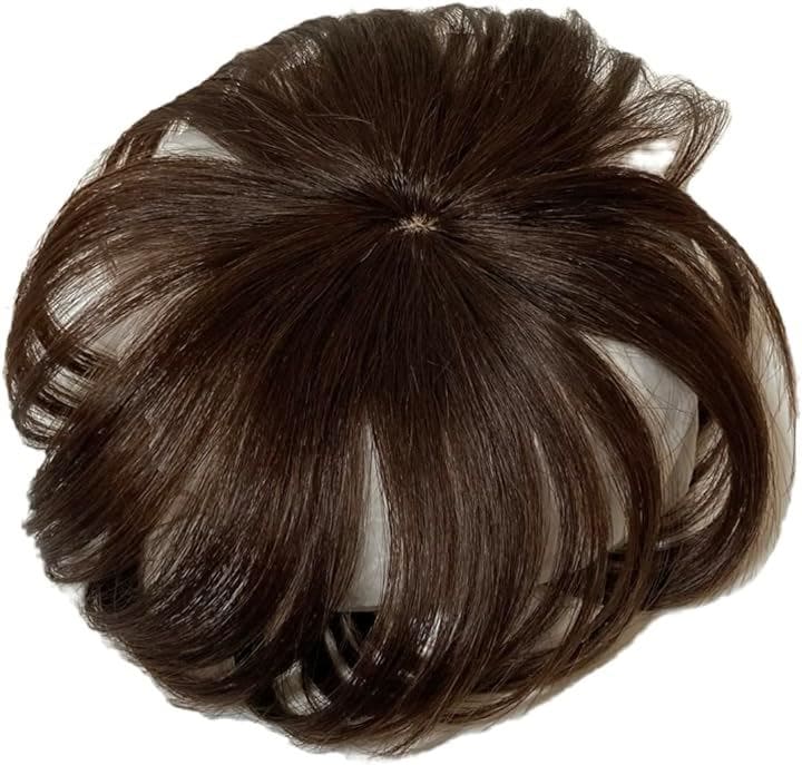 ヘアピース 人毛 部分ウィッグ かつら 男性 女性 カツラ トップウィッグ メンズ レディース つむじ 頭頂部 トップピース ポイントピース 人毛100%(モカブラウン(ロング))