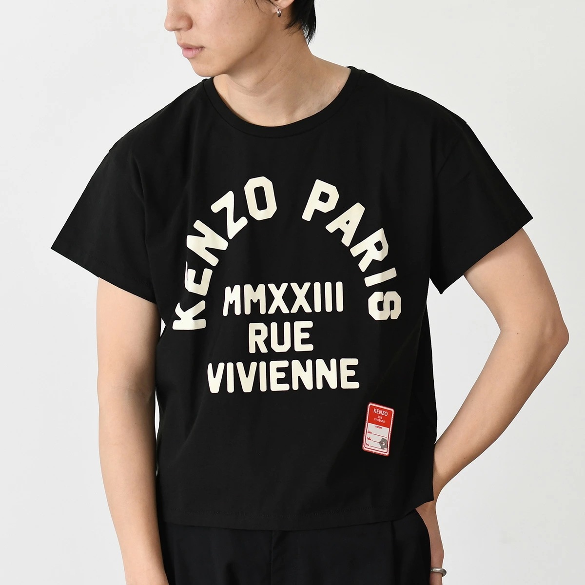 トップス RUE VIVIENNE Tシャツ FD55TS4594SC メンズ ブラック 黒 ロゴ プリント コットン ラウンドネック シンプル 人気 半袖 夏 おすすめ
