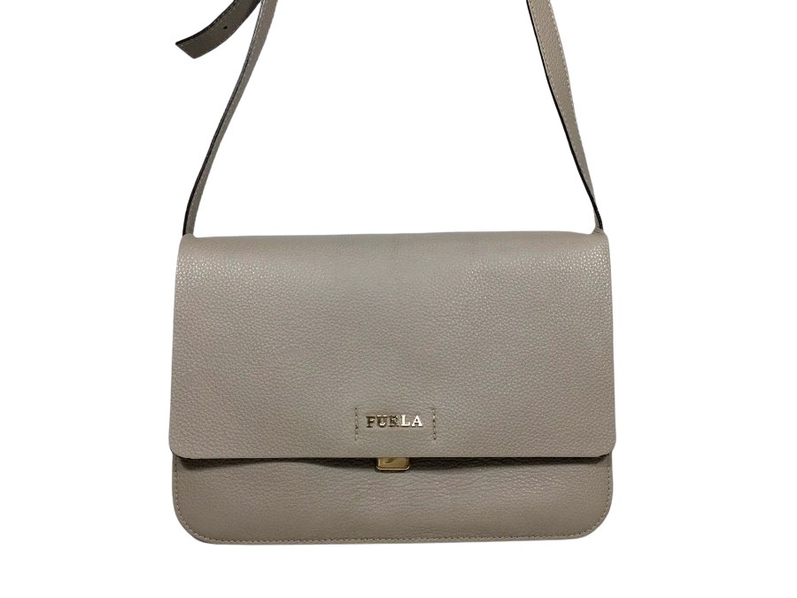 ショルダーバッグ レザー グレー 中古品