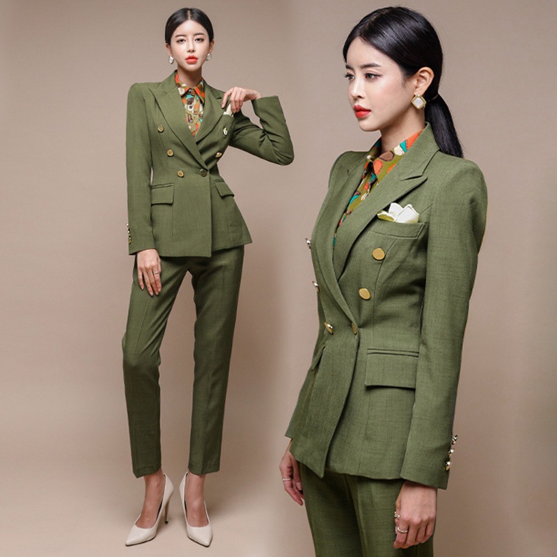 【スーツセット】ダブルブレストスーツジャケット＋パンツ スーツ A736