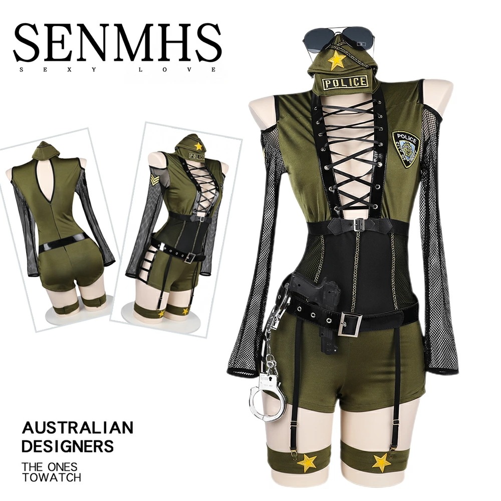 【即納】 ポリス コスプレ セクシー 婦人警官 警察 POLICE ミリタリー 海軍風 ボンデージ ボディコン 可愛い コスチューム レディース 女性 フリーサイズ ハロウィン イベント