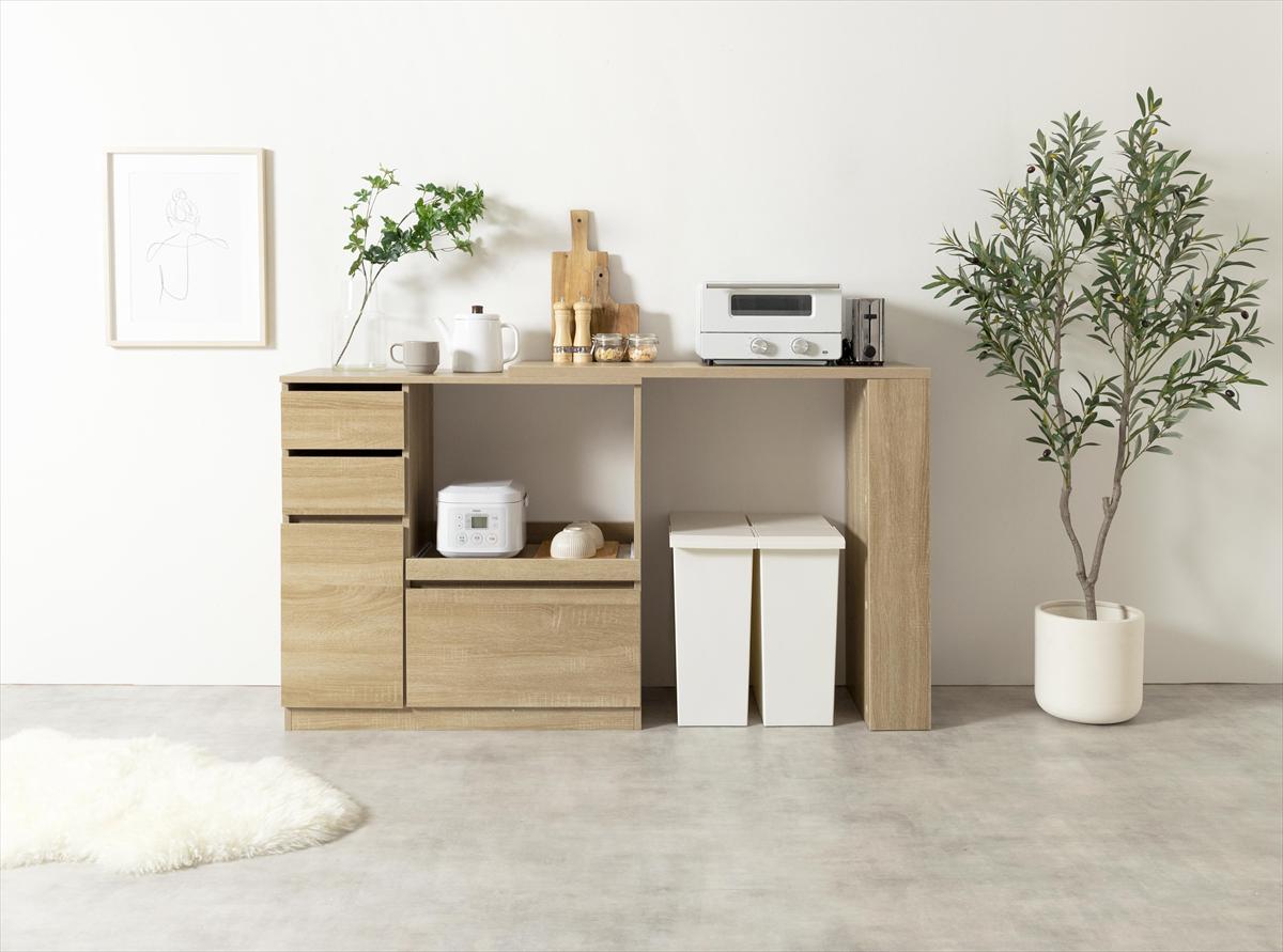 ラック レンジ台 キッチン収納 棚 おしゃれ ナチュラルモダン カウンターテーブル キャビネット