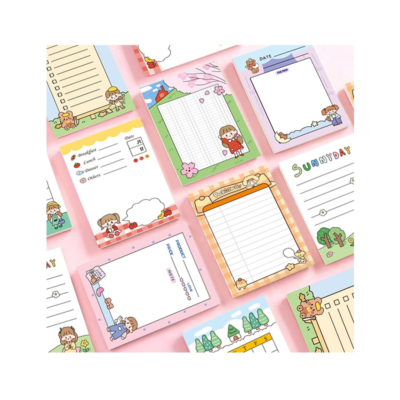 種類 韓国 かわいい 日本全国送料無料 少女の メモ帳 メモ用紙 付箋 紙素材 コラージュ素材 デザインペーパー