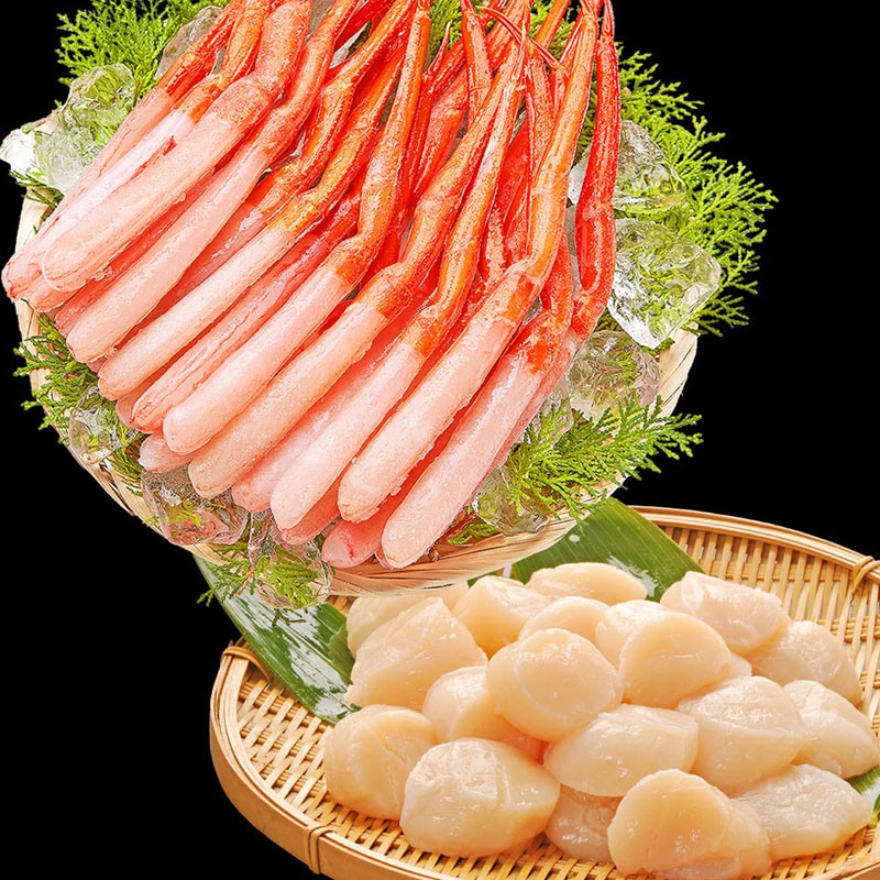 カニとホタテ カニポーション (500g) ほたて貝柱 (500g) 合計1kg 北海道産 刺身用 紅ズワイガニポーション南蛮付き ＆ 北海道産 刺身用 ほたて貝柱 海鮮スペシャルセット