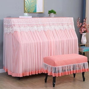 大人気！ ピアノカバー フルカバー ピアノトップカバー アップライトピアノカバー デジタルピアノカバー 防塵カバー 椅子カバー ピアノカバーセット レース 可愛い おしゃれ 韓国風 白 ピンク ブル