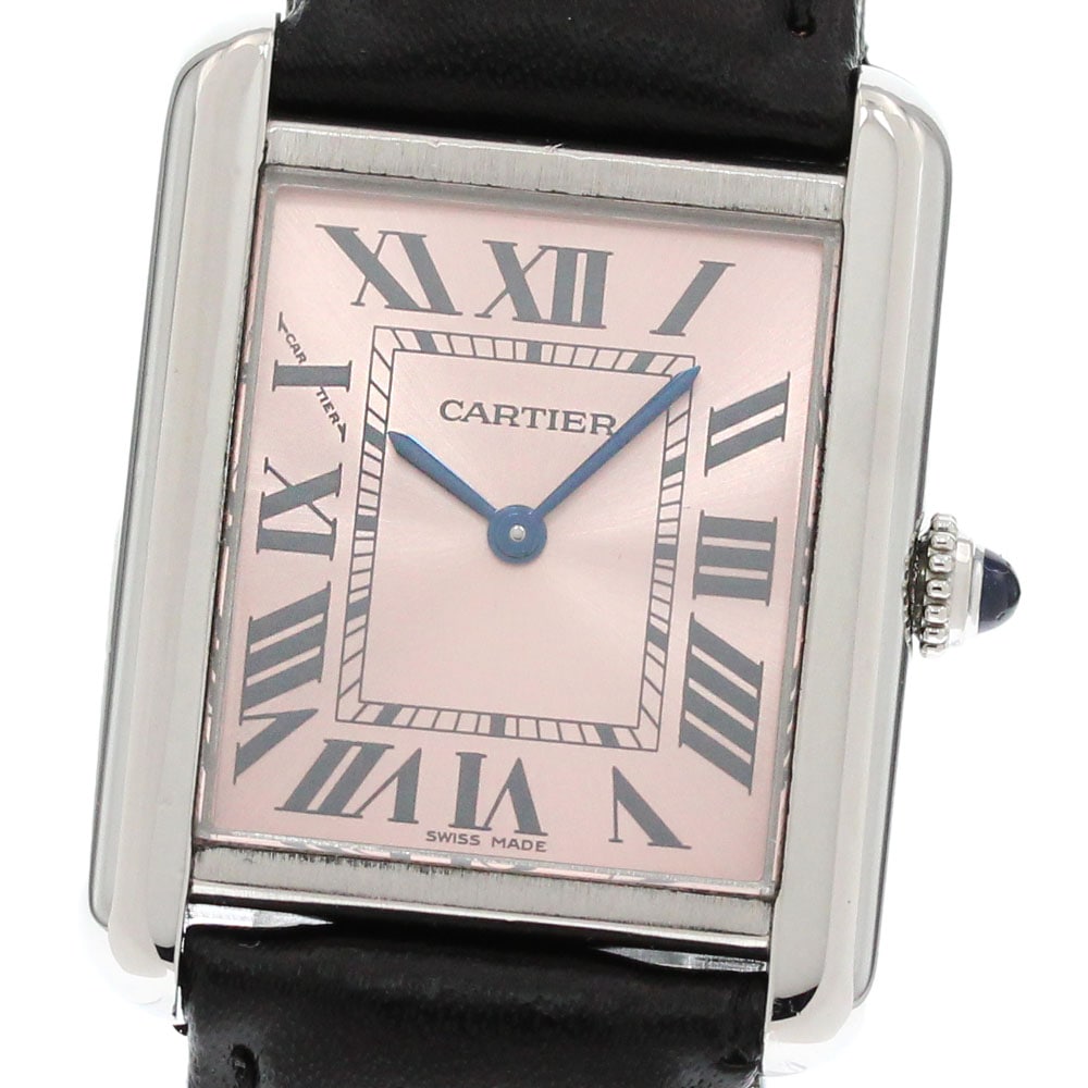 カルティエ CARTIER W5200000 タンクソロSM クォーツ レディース 美品 _862645【中古】