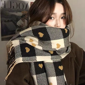 メガ割韓系 追加暖かぬくぬく韓国ファッション 風 ストール マフラー 大判 厚手 ハート フリンジ レディース ショール ストール 学生 おしゃれ マフラー