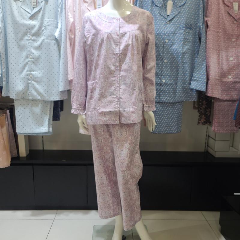 高級なタッチ感のプレミアム綿100% 花柄パジャマ[VPAA208W]-PK_BP