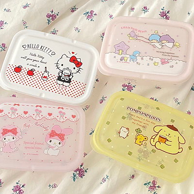 サンリオ ハローキティ いちご 弁当箱 タッパー 保存容器 3点セット サンリオ ハローキティ いちご 弁当箱 タッパー 保存容器 3点