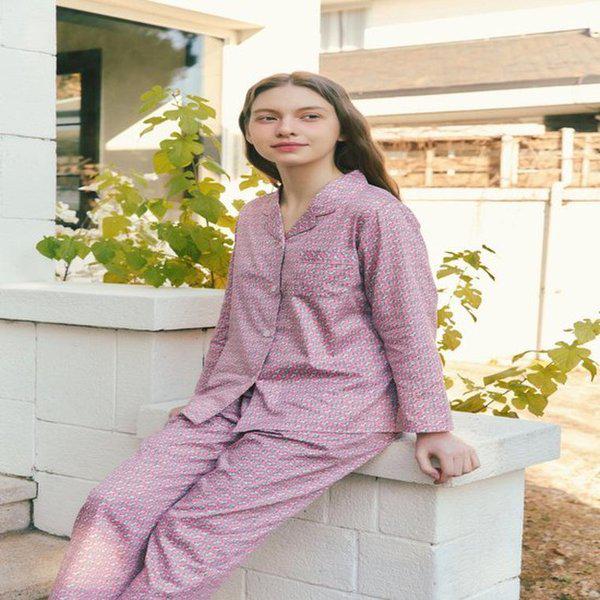 【正常】綿80番手 朱子 シマウマ柄 レディース パジャマ 女性 寝巻き_C VPAA204W_PK_C