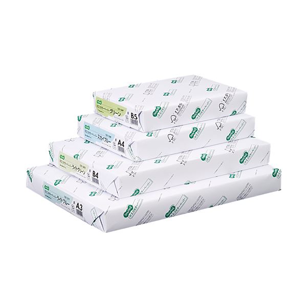 (まとめ) TANOSEE αエコカラーペーパーII A3 イエロー 1冊(500枚) (×10セット)
