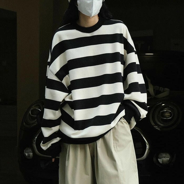 Tシャツ レディース ボーダー 長袖tシャツ クルーネック カットソー 丸首 オーバーサイズ ロンT ロングスリーブ 大きいサイズ ビッグシルエット ロングtシャツ 長袖 韓国 ファッション 春 秋