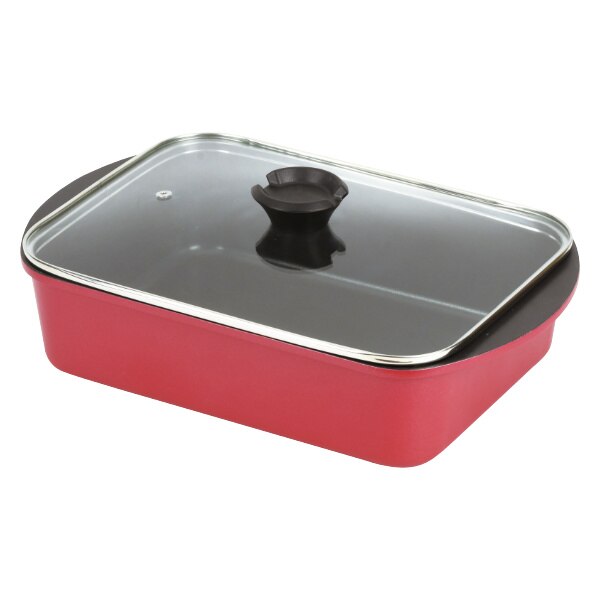 卓上鍋 角型 29x21cm IH対応 ステイドリーム ガラス蓋付卓上鍋 フッ素加工 卓上