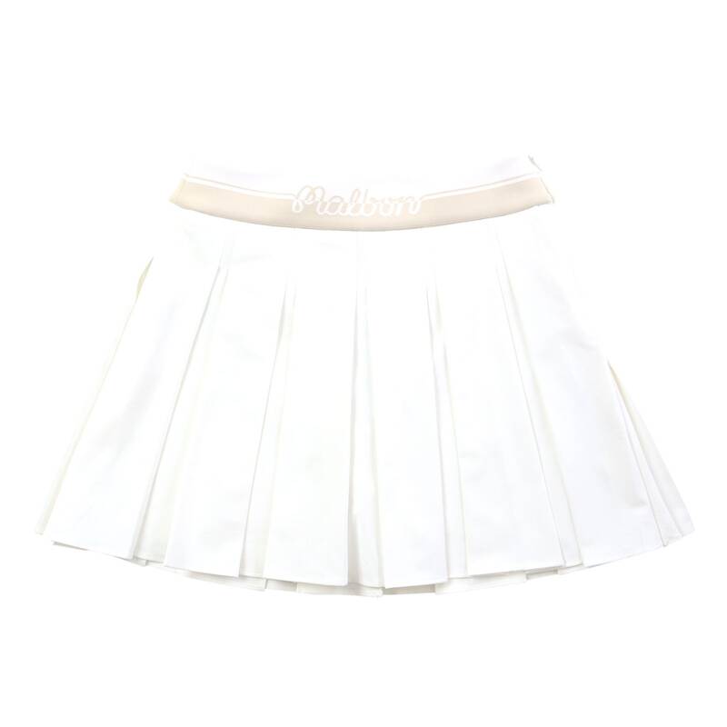 マルボン レディース ワイド ロゴ ゴムウエスト プリーツスカート M6222PSK51 WHT