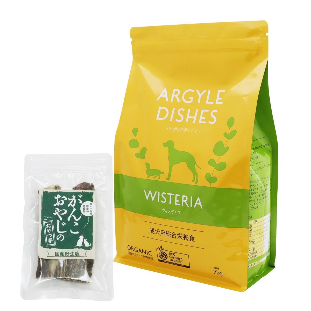 アーガイルディッシュ ドッグフードウィステリアアダルト 2kg【国産鹿のスペアリブ ショートカット 2本入り付き】