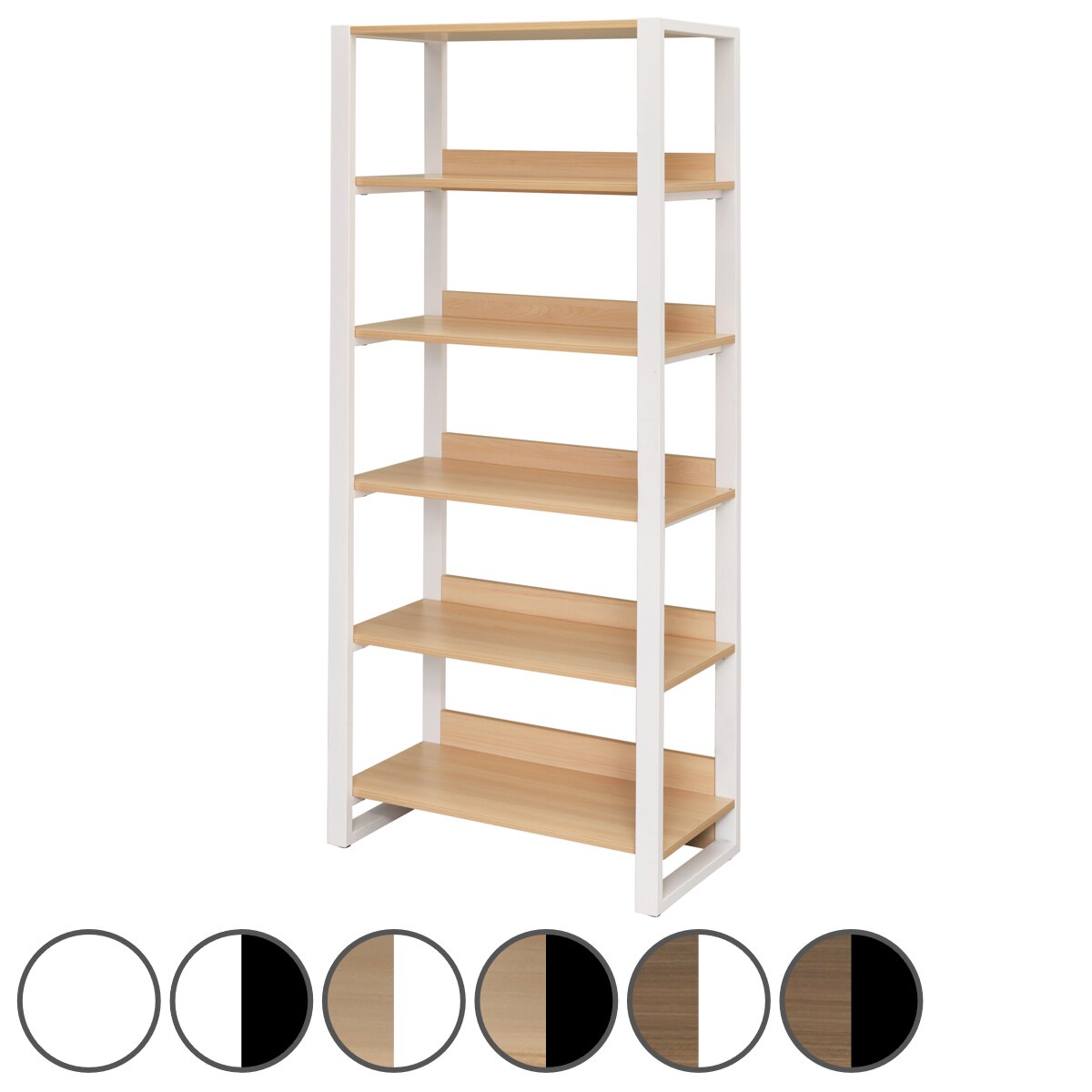オープンラック 5段 スチールフレーム リスムシェルフ 幅80cm ラック シェルフ 本棚 収納 棚 飾り棚 オフィス A4対応 ディスプレイ 木目調 シンプル バイカラー おしゃれ 法人限定