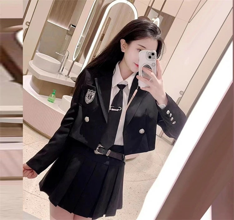 進化した新設計！JK制服 4点セット 2点セット 卒業式 スーツ 学生服 女の子 長袖 セットアップ 高校制服 ブレザー ネクタイ スクール制服 入学式スーツ 韓国風 上下セット 入学式 卒業式 発表