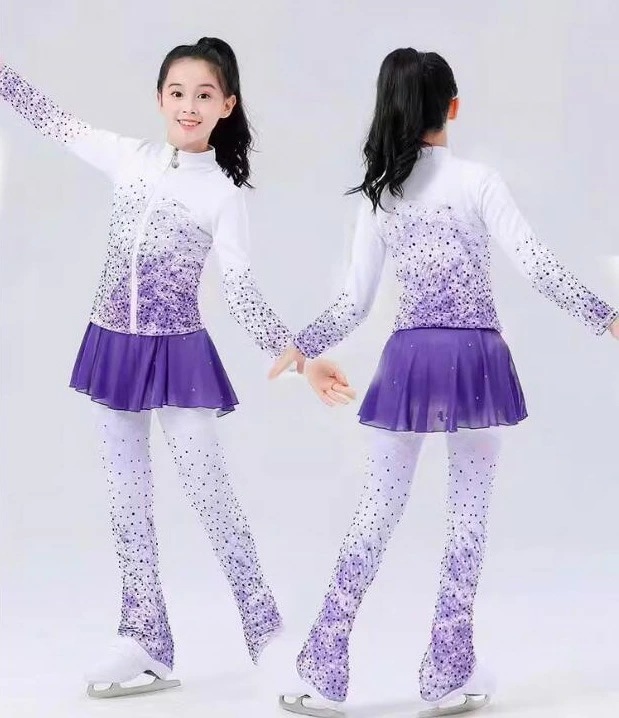 【NEWカラー追加】フィギュアスケート衣装 スケートウエア アイスフィギュアスケート キッズ アイススケート 上着 ズボン 2点セット アイスダンス スケート 練習着 女の子 大人 トレーニング スポ