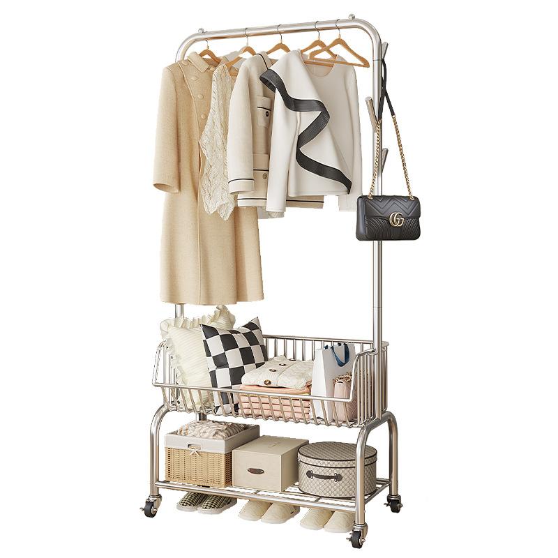 ハンガーラック おしゃれ コートハンガー ポールハンガー コート掛け リビング 収納 キャスター付き 衣類収納 可動棚 北欧 ワードローブ 収納