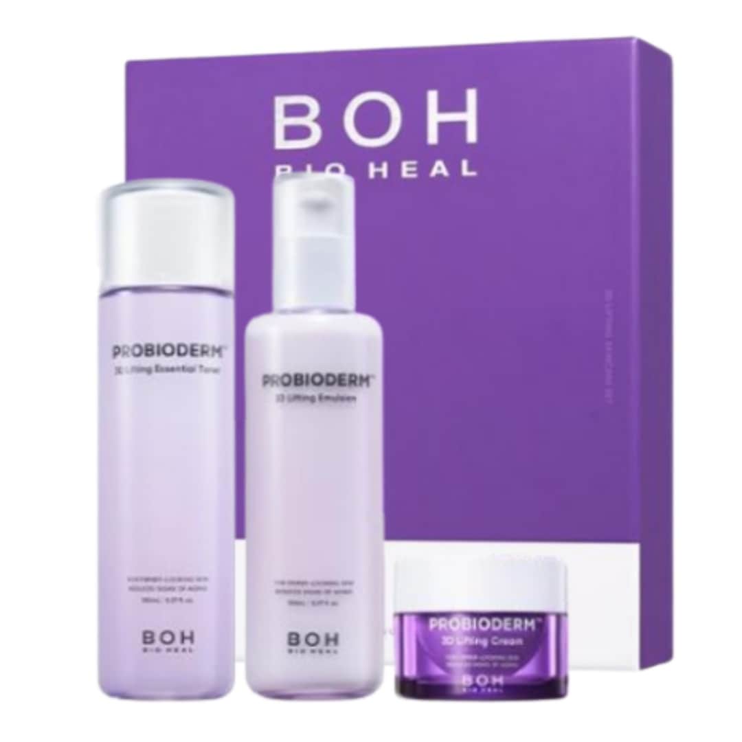 [BOH プロバイオダム 3Dリフティング(ボリューム弾力ケア) 2種セット] エッセンシャル トナー 150ml + エマルジョン 150ml+クリーム15ml/3Dボリューム弾力/韓国コスメ