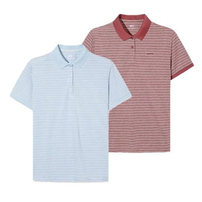 女性メランジストライプ半袖ポロシャツ 7M45204 7,809円