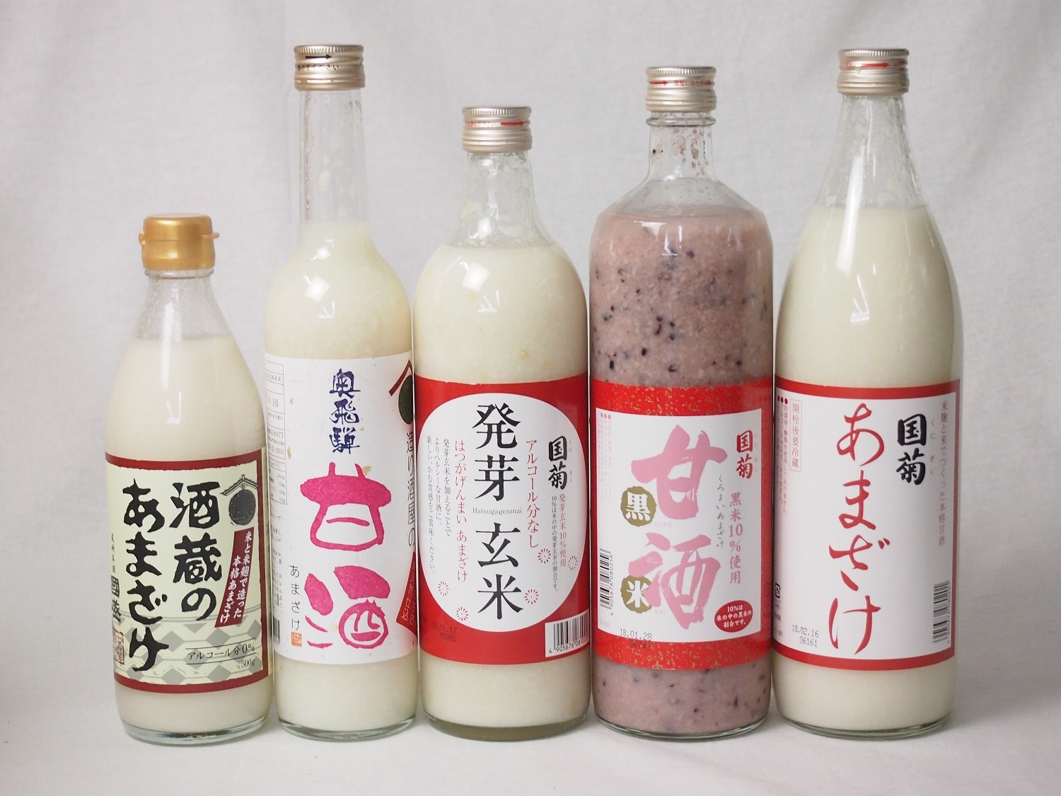 セレクト甘酒5本セット(国菊(福岡県)甘酒黒米900ml 国菊(福岡県)あまざけ900ml 国菊(福 5,561円