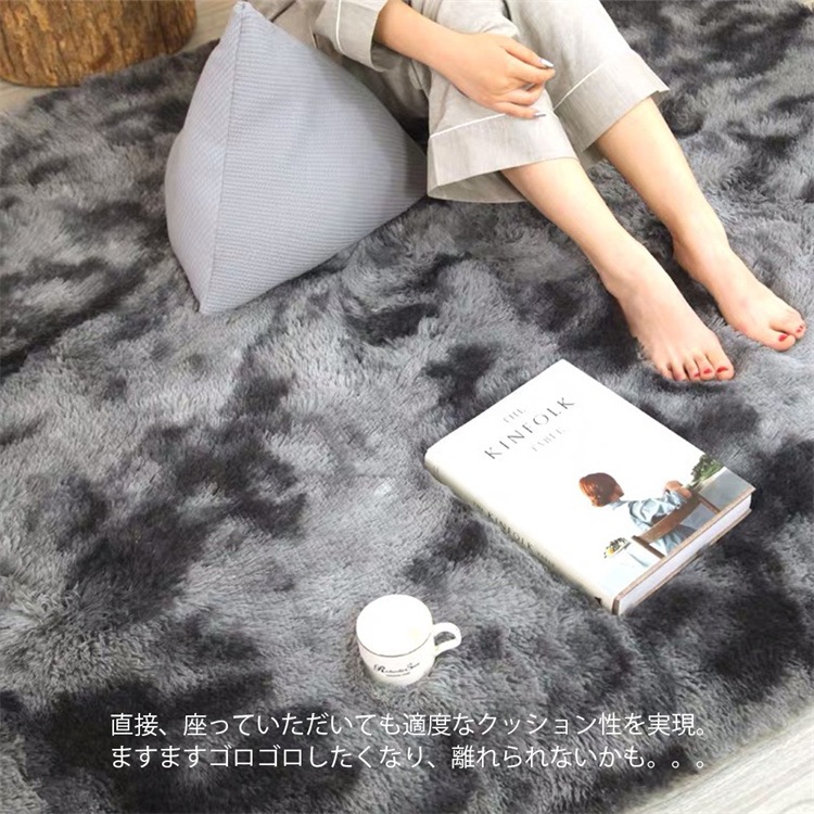 INSスタイル 大型サイズ 洗濯可能カーペット 200×250cm 長毛ドアマット 5色対応