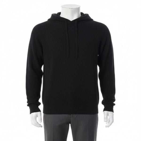 GFORE WAFFLE STITCH MERINO WOOL HOODED SWEATER G4MF23S15-ONYX 男性用ワッフルステッチメリノウール