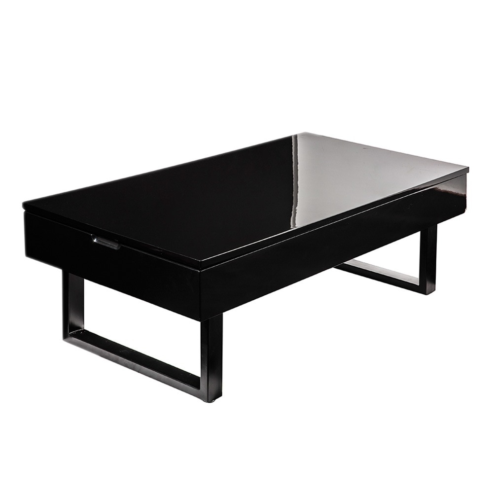 【大好評！最安値挑戦!】テーブル センターテーブル ローテーブル リビングテーブル 高さ調節 内部大容量収納 ブラック Black Solid WoodC528