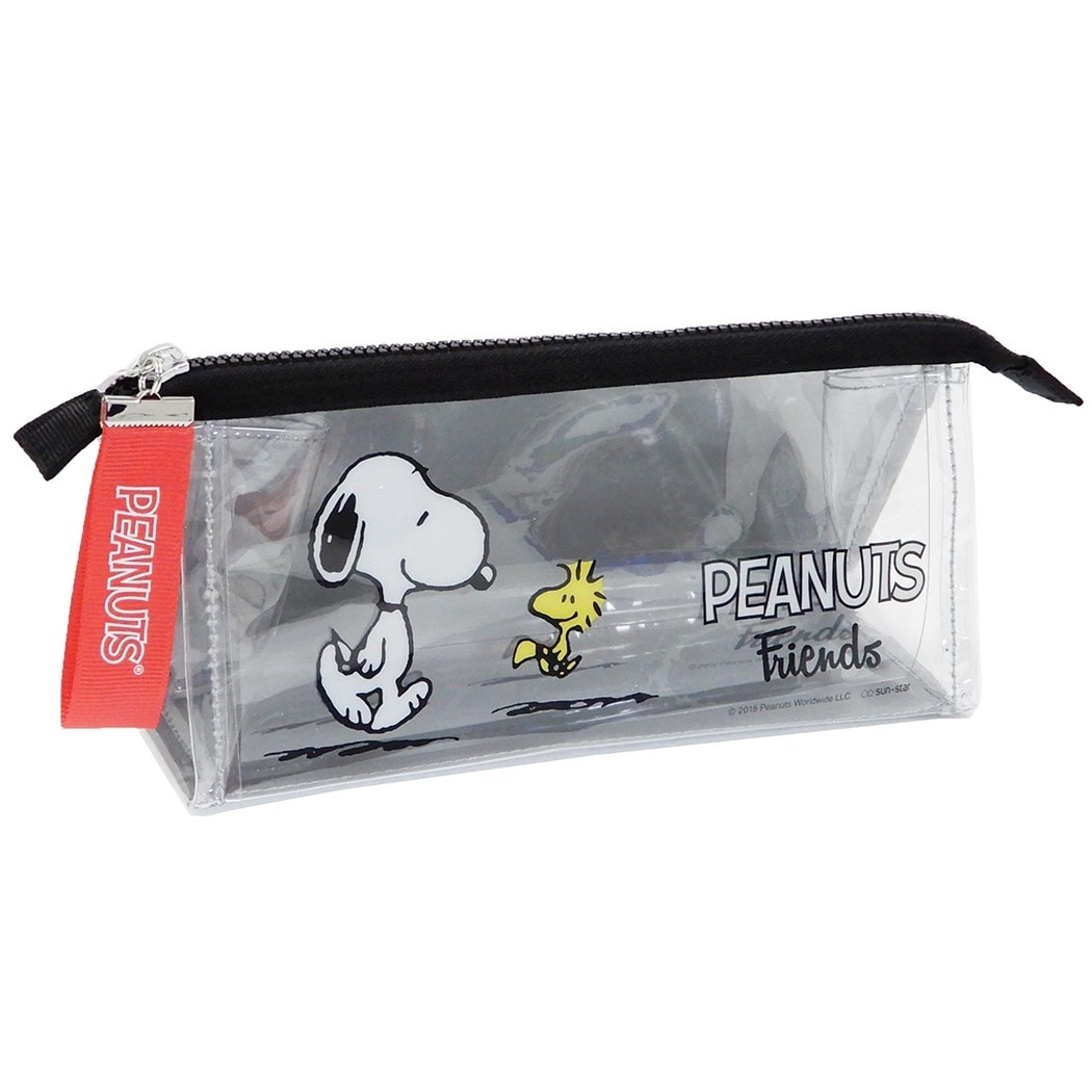 Qoo10] スヌーピー ペンポーチ クリア 三角 ペ : 文具