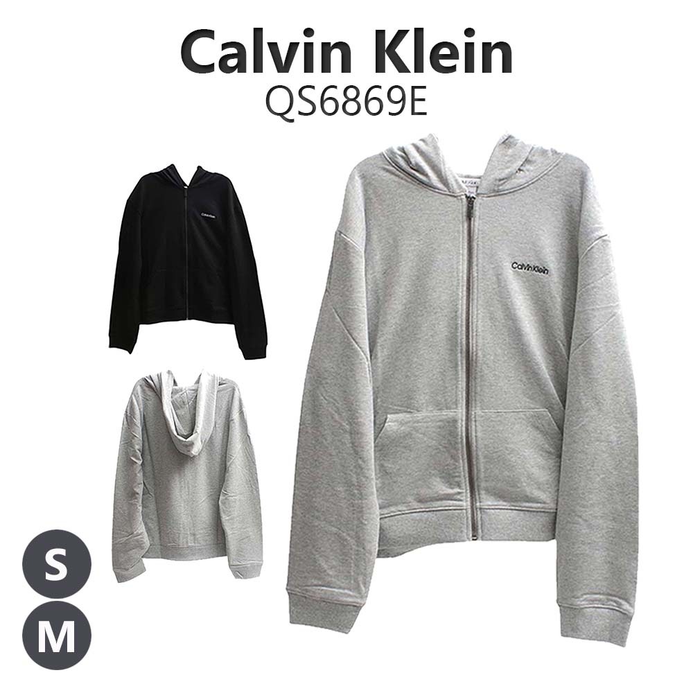 ジップパーカー スウェット QS6869E-UB1 QS6869E-UB1 CK メンズ レディース ロゴ ユニセックス シンプル ベーシック 便利 防寒 ブラック グレー 8,160円