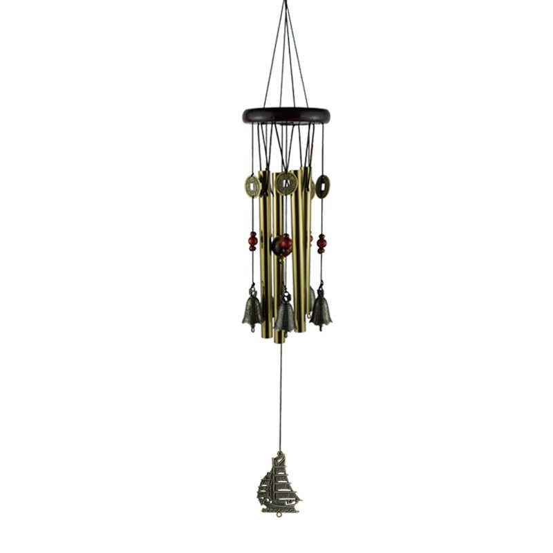 デザインセンス韓国雑貨収納ソリッドウッドメタルアルミパイプウィンドチャイムバルコニー吊り下げ装飾銅ベ