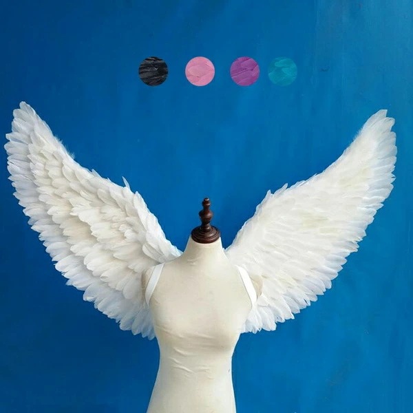 天使 羽 コスプレ 道具翼 wing ウイング ホワイト ブラック ブルー ピンク パープル 78*130cm 天使みたい 妖精 悪魔 ファッションショー パーティーグッズ 撮影 ステージ道具 イベン