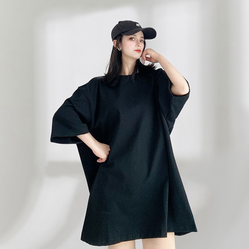 レディース トップス Tシャツ ロング 半袖 ドロップショルダー クルーネック ワイド オーバーサイズ かわいい シンプル カジュアル おしゃれ かっこいい こなれ感 ラフ メンズライク ボーイッシュ