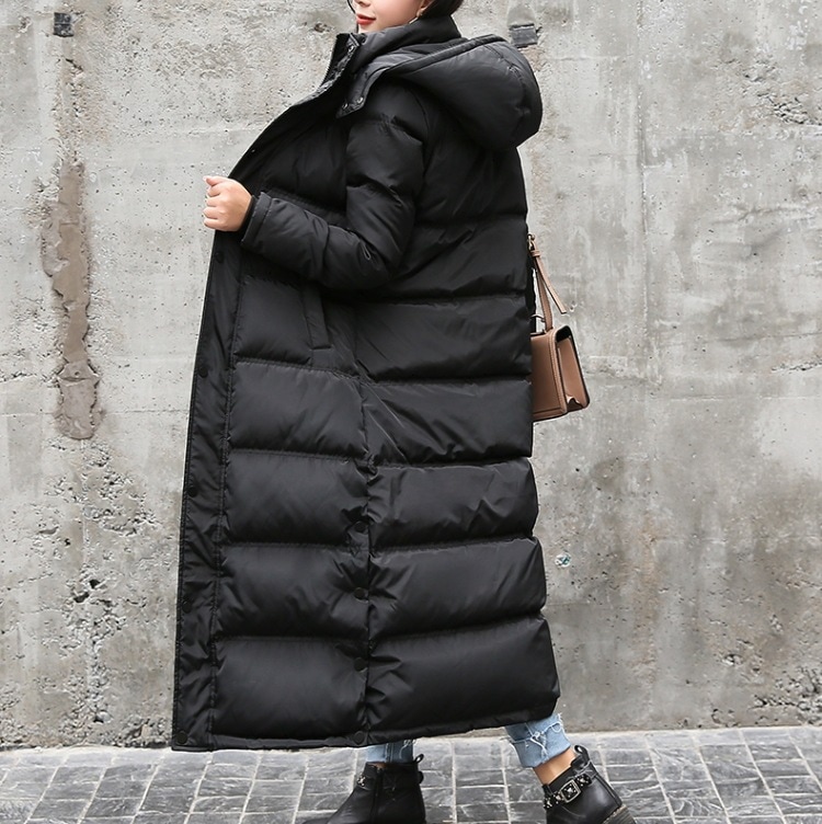 ロング丈ダウンコート ロングダウンコート フード付きダウンコート カジュアルダウンジャケット トップス アウター コート ジャケット シャンパー 上着 ダウンジャケット もこもこアウター ロングコート