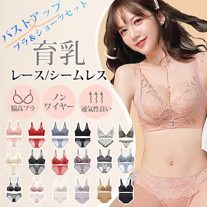 (新販売)ブラジャー ショーツセット ノンワイヤー 激盛りブラ 美胸 谷間メイク 背中すっきり 補正ブラ 産後ブラ 通気 締め付け感ない 下着セット 脇高 セクシー 小胸 盛れる