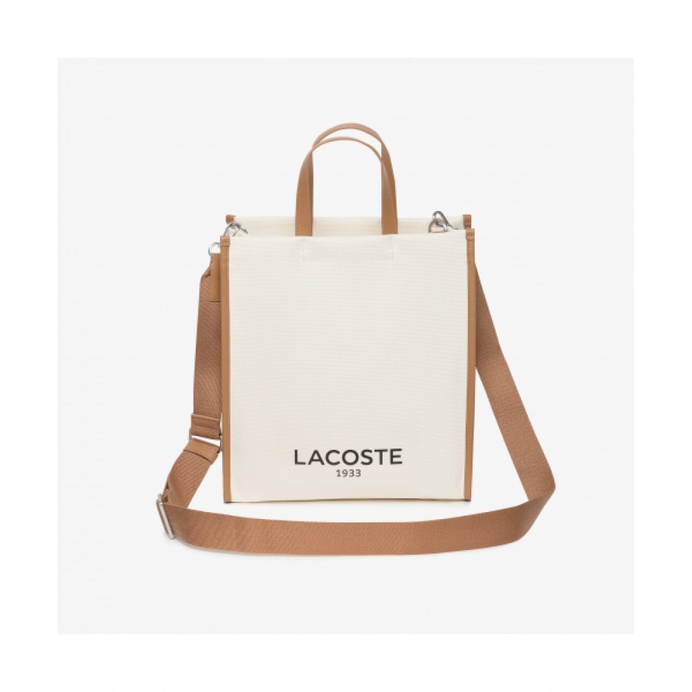 LACOSTE レディースヘリテージキャンバストートバッグ [アイボリー]