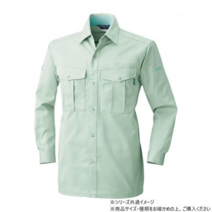 桑和 4225 長袖シャツ 6Lサイズ モスグリーン(107)