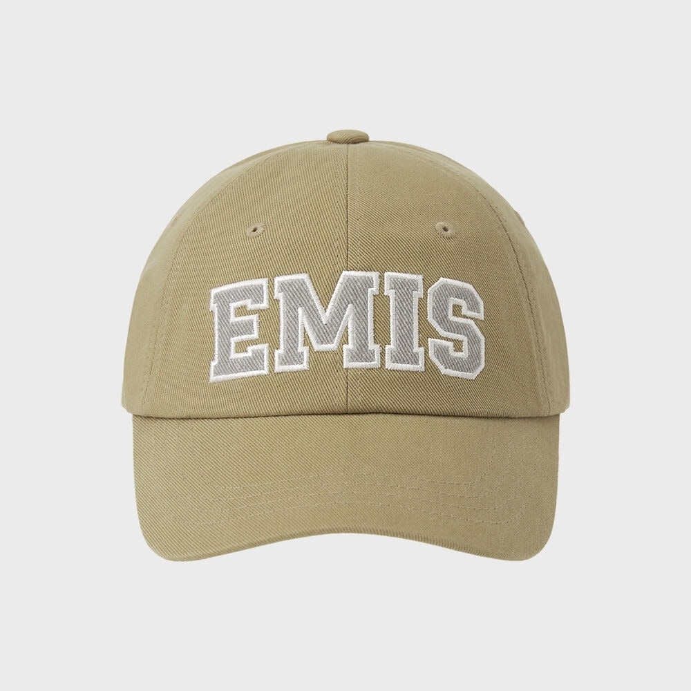 Yimis ツイルキャピタルロゴボールキャップ-ベージュ