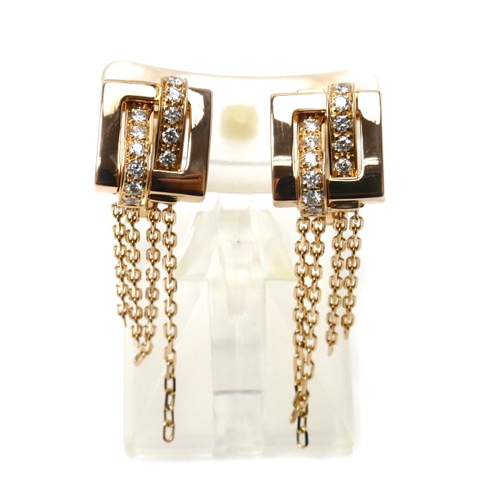 Boucheron ブシュロン K18PG ピンクゴールド デシュネ ダイヤ イヤリング ダイヤモンド 8.9g レディース 中古 美品