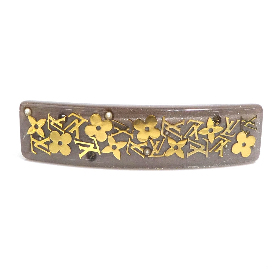 ルイ ヴィトン LOUIS VUITTON バレッタ レジン ブラウン レディース r10930g