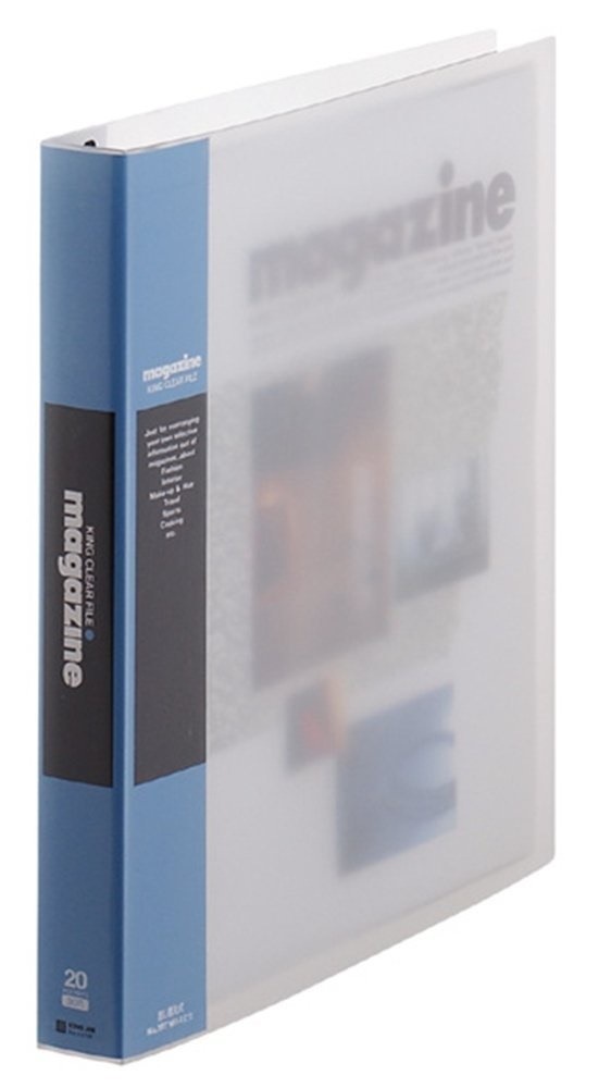 （まとめ買い）クリアーファイル マガジン 差替式 A4S 青 197Wアオ [x3]