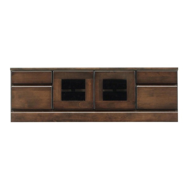 ローボード テレビ台 2段 約幅120cm ダーク 木製 扉収納付き 日本製 リビング ダイニング 完成品 玄関渡し 代引不可