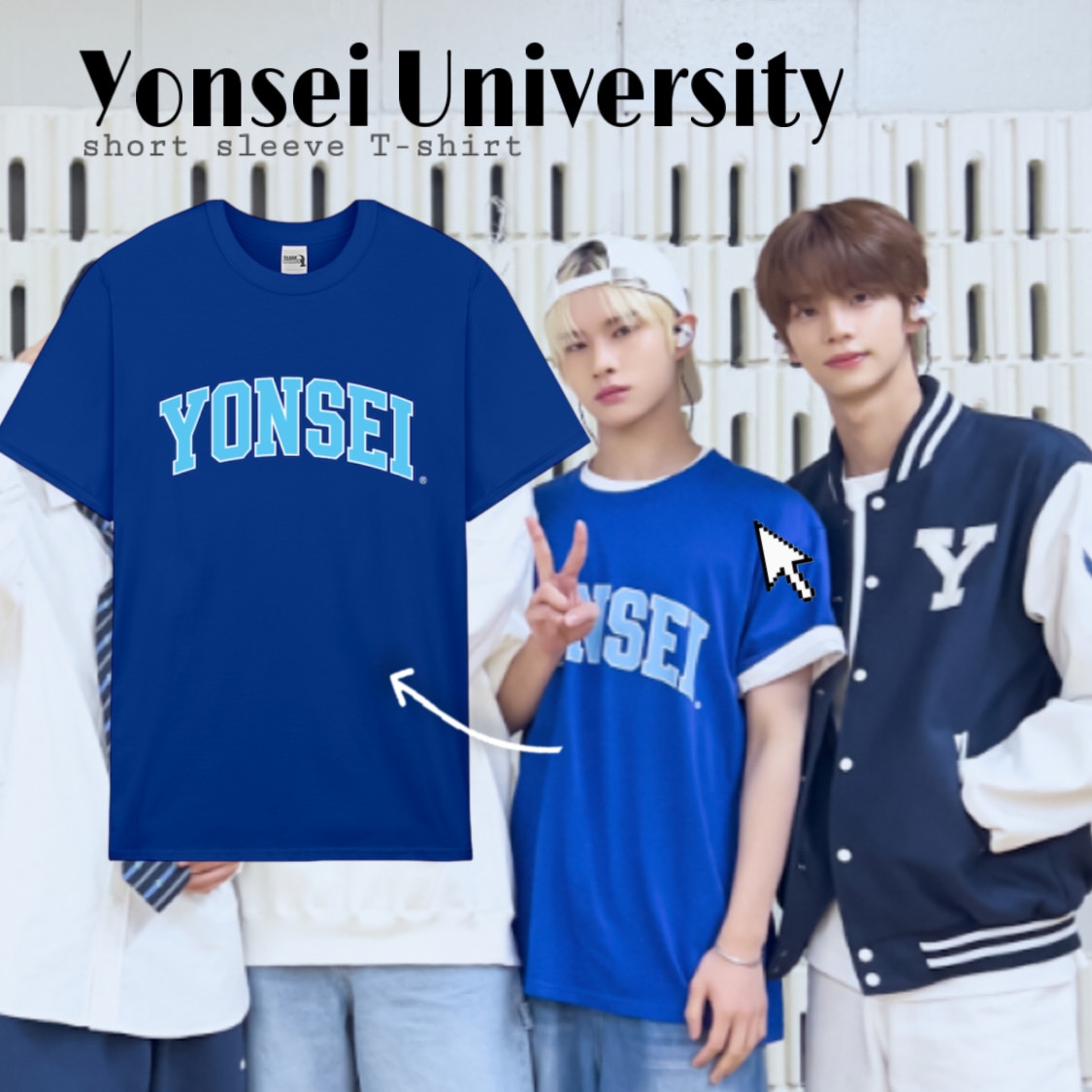 [Yonsei University][KOREA]スクール半袖Tシャツ 丸首（オーセンティック）